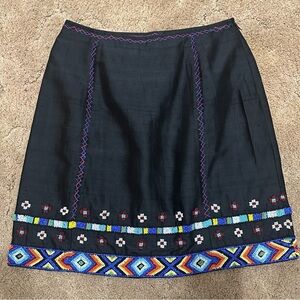 TEMPESTA Gruppo Americano Women's Hand Beaded Skirt Size 8. Aztec Western